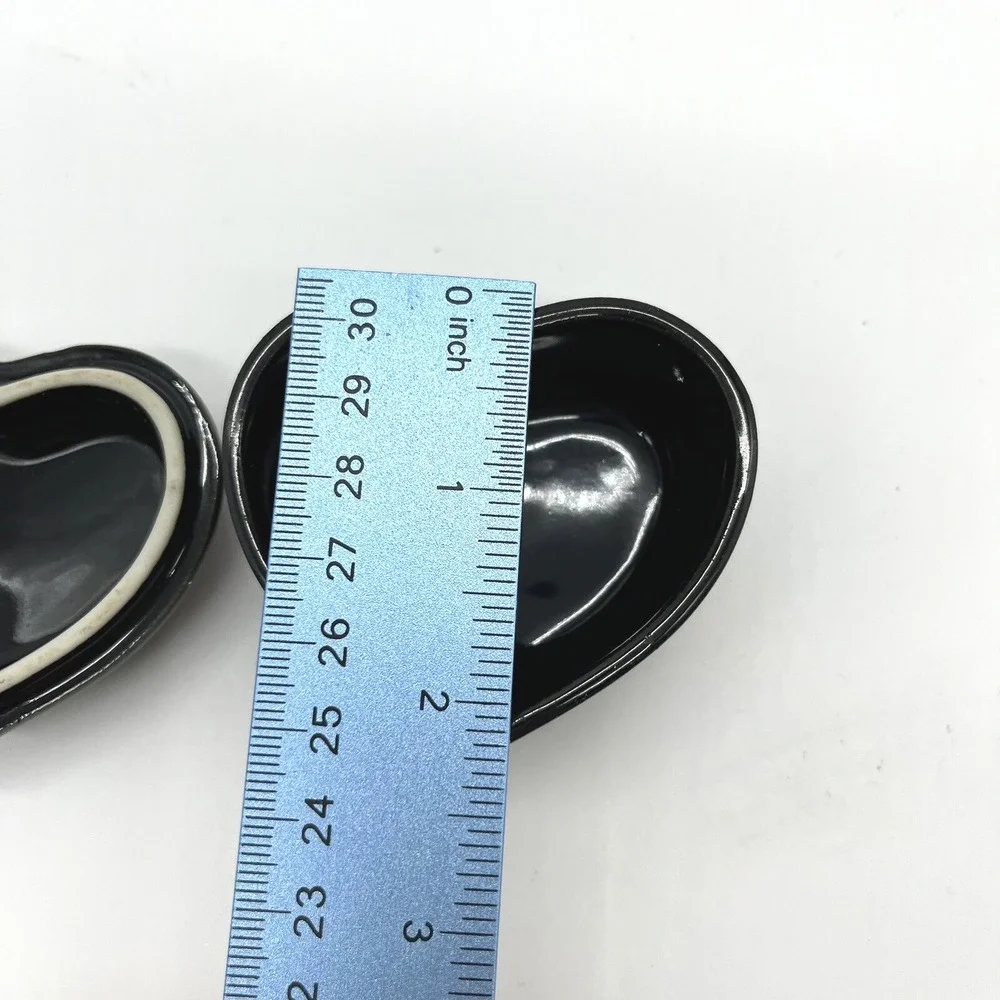 Otagiri Tavistock Floral Garden Heart Trinket Box Black Pink Roses Hinged Lid‎
